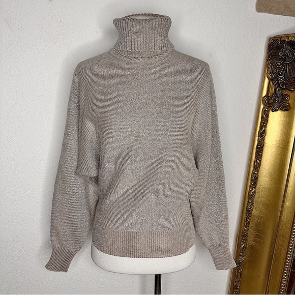 NWT Philosophy Republic Clothing Taupe & Silver Metallic Crewneck Size XS $68 - Picture 1 of 9